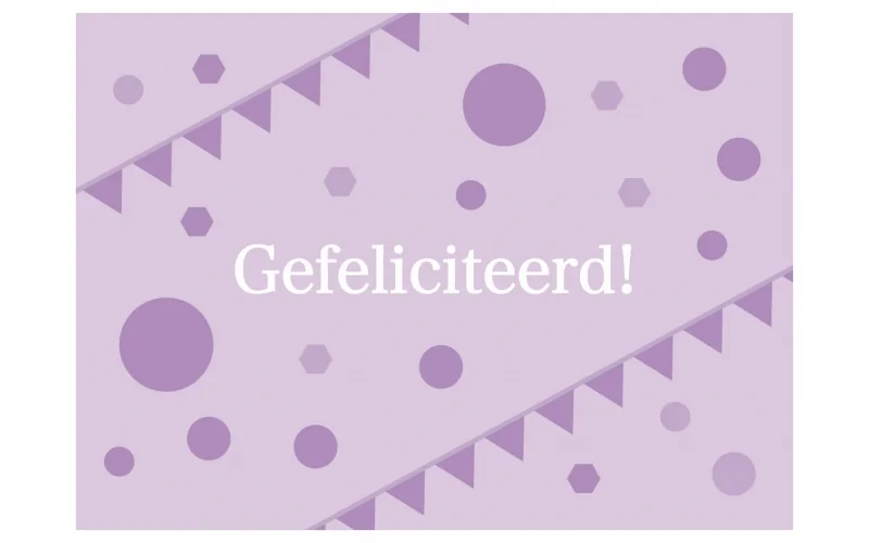 Verjaardagskaart vrouw - Gefeliciteerd Paars